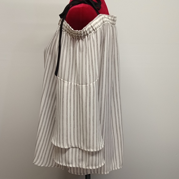 Ann Taylor Loft off the shoulders loose fit strapped Top womens Sz Small EUC - Picture 3 of 15